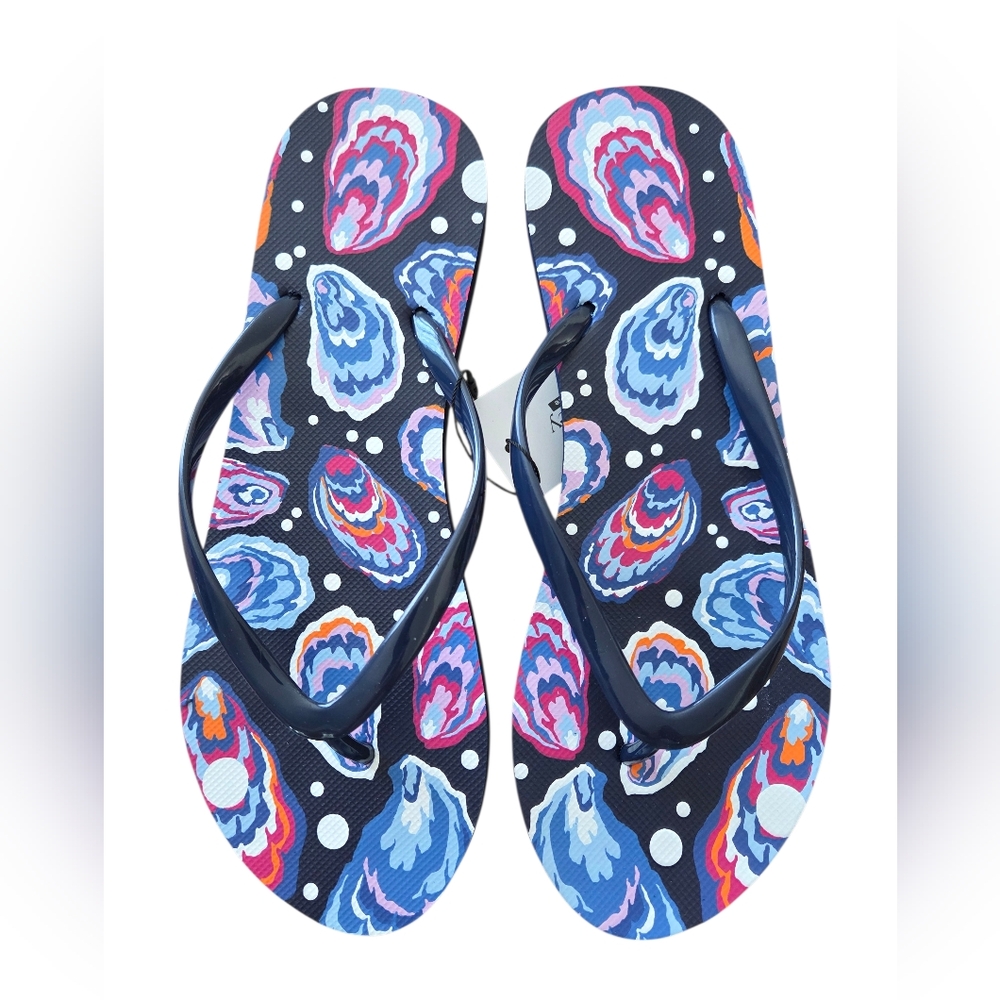 Vera Bradley - NEW Oyster Bar Multi Medium (7-8) Colorful Flip Flops - Picture 2 of 5